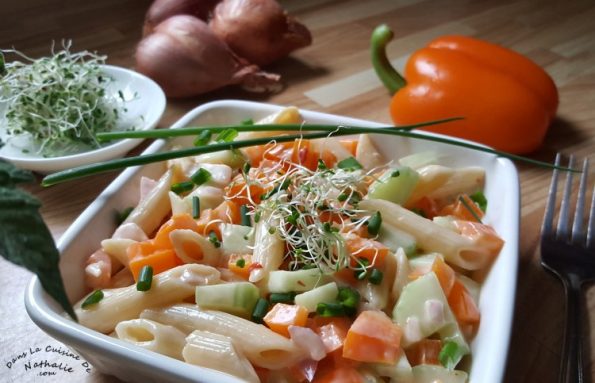 Salade De Penne Aux Poivrons Et Concombres Salade Potluck