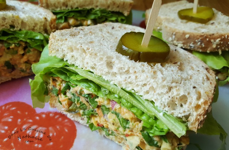 Sandwich aux légumes et pois chiches